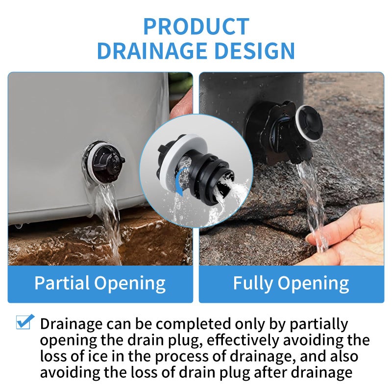 UP2WIN Cooler Drain Plugs, Drain Plugs Caps Compatible with Rtic Orca Yeti's Line of Roadie Tundra Tank Coolers, 2 Pack Cooler Drain Plugs with Leak-Proof Upgraded Design (Small) - Image 3